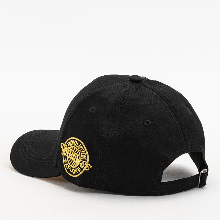 Schwarze Unisex-Baseballkappe mit gelbem Aufnäher - Accessories