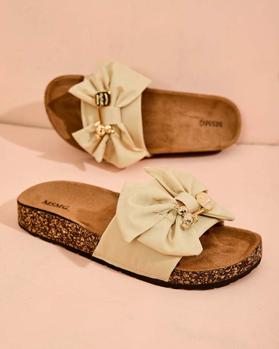 Royalfashion Жіночі шльопанці з бантом Ollnas