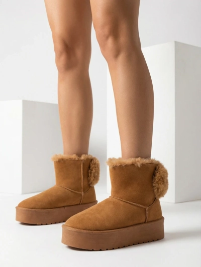 Royalfashion Boots a'la Schneestiefel für Damen in der Farbe camel Goroggo