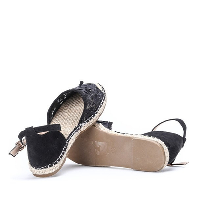 Чорні еспадрільї з мереживною вишивкою Еліза - Взуття