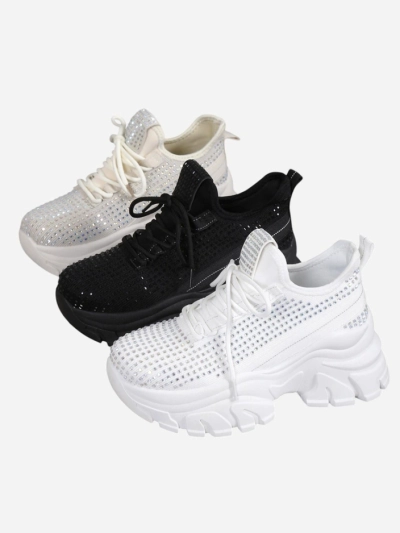 Royalfashion Damen Sportsneaker mit Strass Blysco