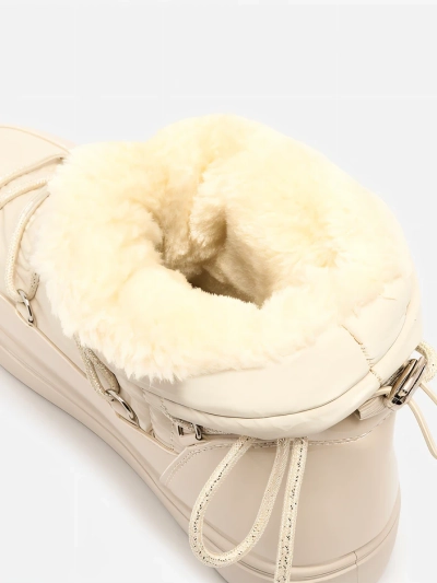 Royalfashion Damen-Schlupfstiefel a'la Schneestiefel in Beige Vevnose