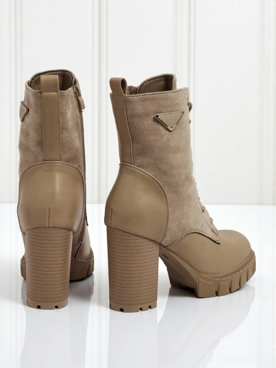 Damen Stiefeletten Öko-Wildleder mit Blockabsatz Event Bramble
