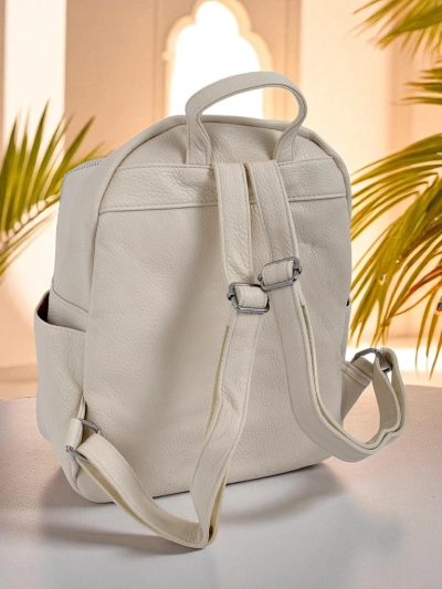 Aurelia Eleganza Damenrucksack Królewska Moda beige A4 Öko-Leder
