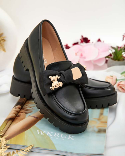 Royalfashion Damen Mokassins mit Schleife Mantarme