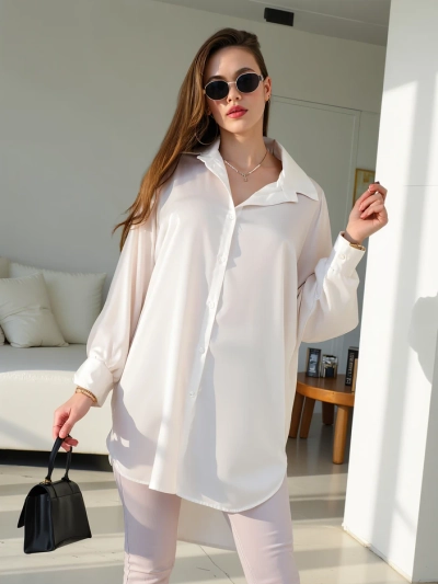Royalfashion Langes Oversized-Damenshirt