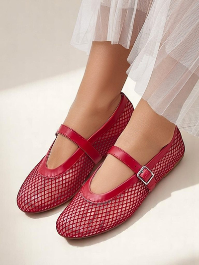 Royalfashion Damen-Ballerinas mit Cut-out und Riemchen Naommi