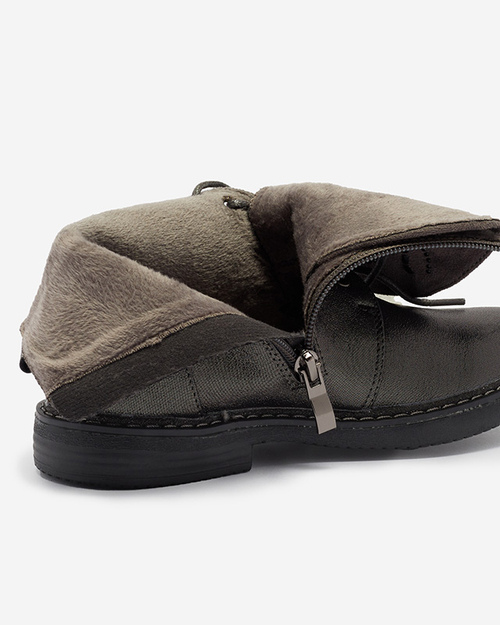 Графітові високі чоботи для дівчинки з блиском Wirma