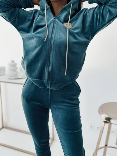 Комплект жіночих велюрових світшотів Royalfashion Turquoise