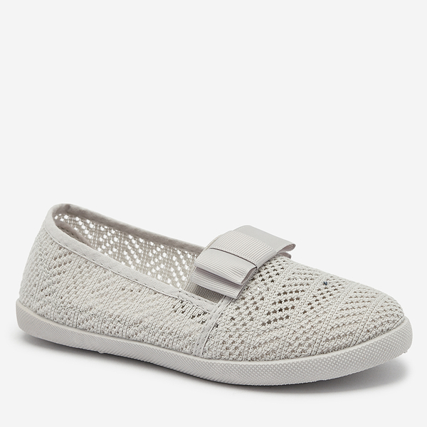 Schleifen-Sneakers für Mädchen in Hellgrau Lolisa - Schuhe