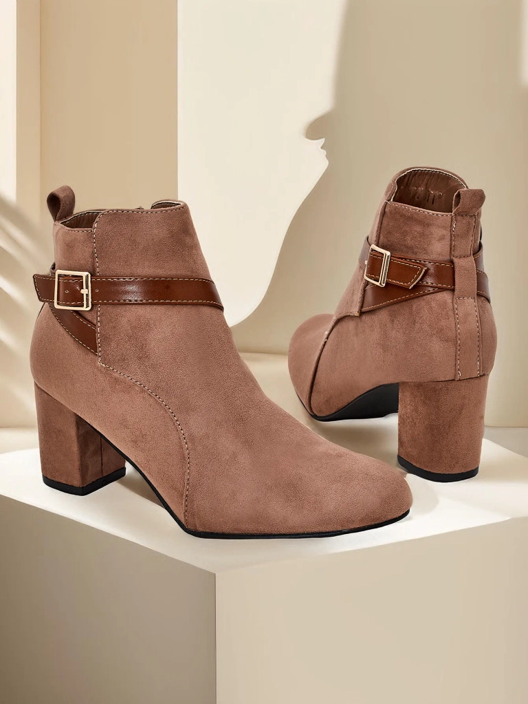 Royalfashion Damen Chunky Heel Knöchelstiefel Eloron