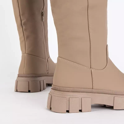 OUTLET Beige Damenstiefel bis zur Mitte der Wade Oledd- Footwear