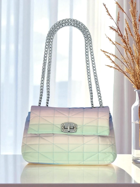 Royalfashion Kleine Damenhandtasche aus ombrefarbenem Öko-Leder Sophie Rose