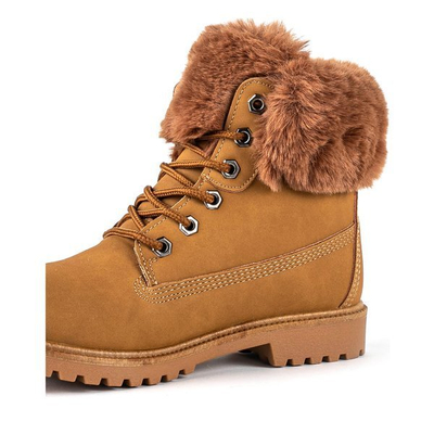 Tim braune Stiefel mit Pelzbesatz - Schuhe