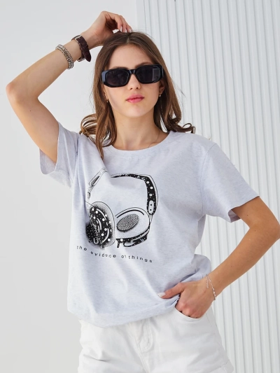 Royalfashion Damen Baumwoll-T-Shirt mit Print
