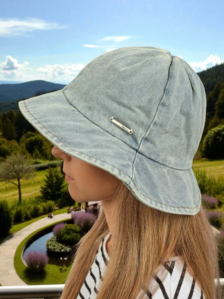 Damen Hut Demetra Denim Bucket Hat – leichter Polyester-Stil