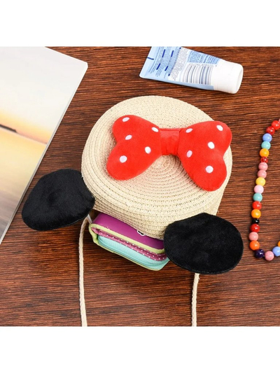 Royalfashion Kleine Kindertasche aus Stroh Minnie Stroh