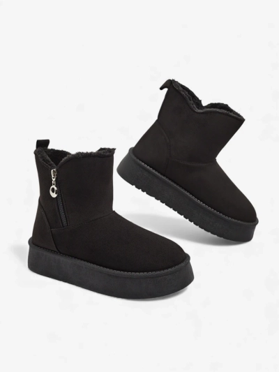 Aurora Damenstiefeletten Schwarz aus Öko-Leder für den Winter