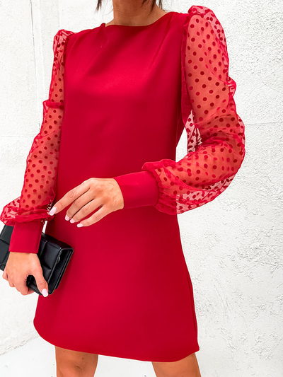 Royalfashion Klassisches knielanges Damenkleid in Rot