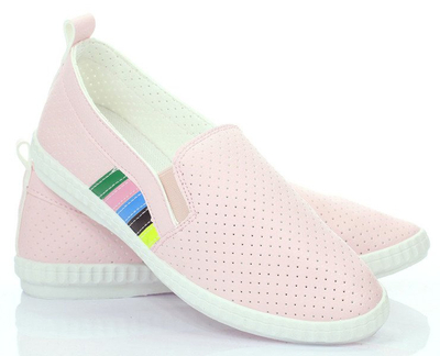 Różowe trampki slip on - Obuwie