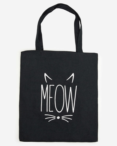 Чорна тканинна сумка з написом - Аксесуари