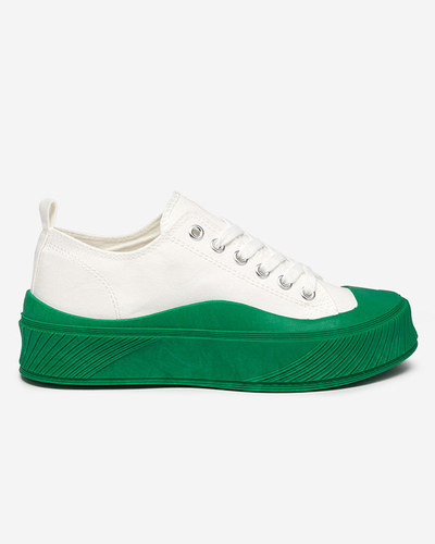 Weiß-grüner Damen Sneaker, Typ Nerikas - Schuhe