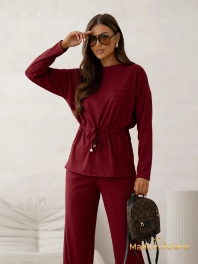Royalfashion Baumwoll-Damen-Set im Strick-Rippen-Stil