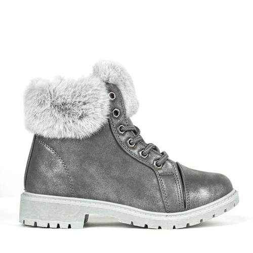 Сірі дитячі черевики з хутром Neviana - Взуття