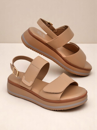 Royalfashion Damensandalen mit dickerer Sohle Tulipp