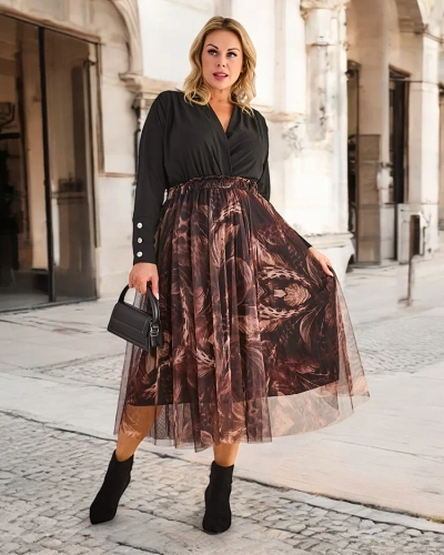 Royalfashion Damen Zwei-Lagen-Midi-Rock