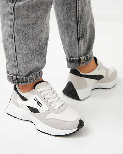 Weiße und graue Damen-Sportschuhe von Berinn - Schuhe