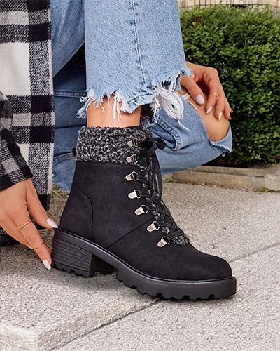 Royalfashion Damen Trapper Boots Sawoli