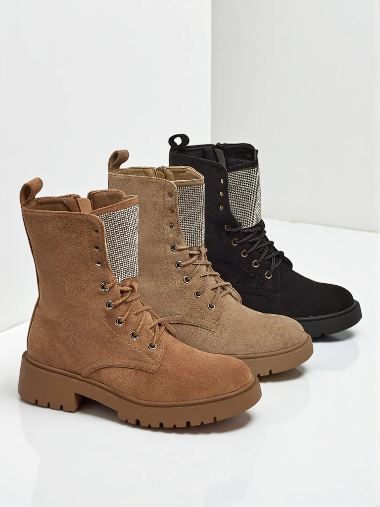 Öko-Wildleder Schnürstiefeletten Damen Ferlyne