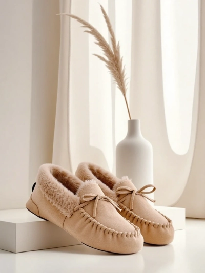 Royalfashion Damenmokassins mit Fell Ahtikes