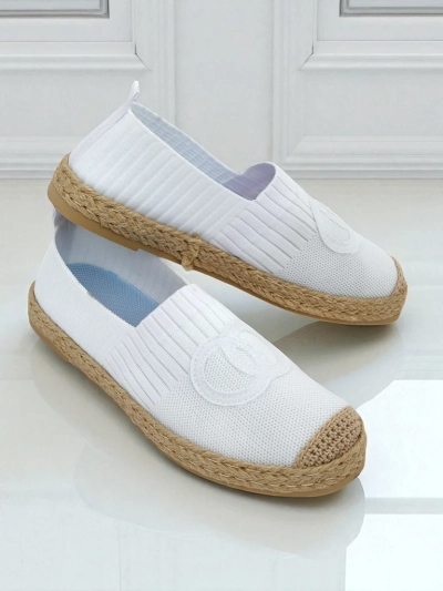 Damen Espadrilles Calista Biancha – weiße flache aus Öko-Wildleder, italienischer Stil