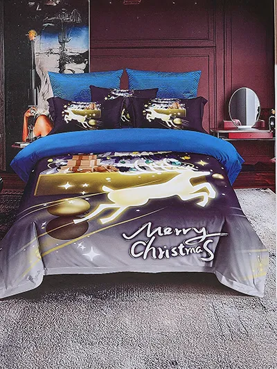 Royalfashion Weihnachtsbettwäsche 160x200 Set 3-Teile