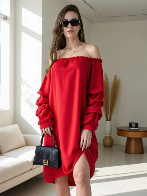 Royalfashion Гладке жіноче плаття а-ля Іспанія з воланами