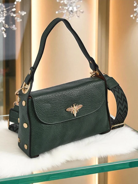 Aurelia Verde – Damenhandtasche aus Öko-Leder mit Verzierung