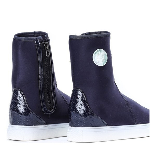 Botki a'la trampki w kolorze granatowym - Obuwie