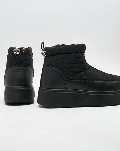 Royalfashion Damen Schlupf-Schneestiefel in schwarz Armeda