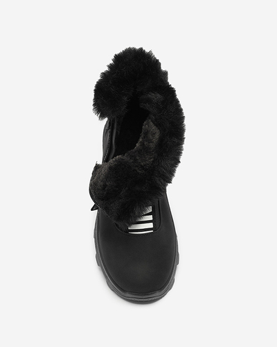Valentina Schwarze Stiefeletten mit Fell