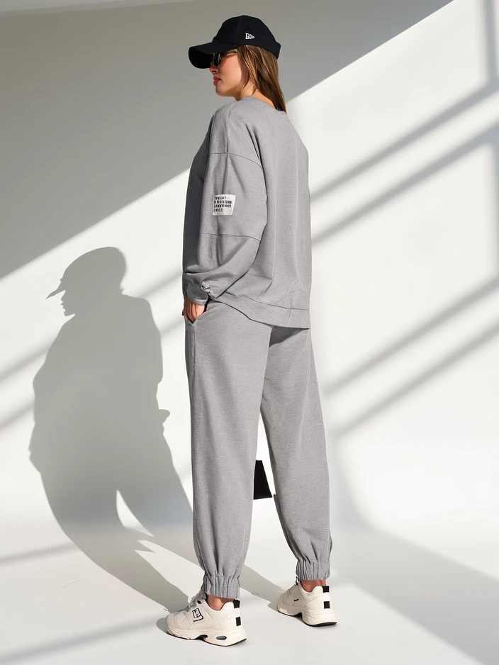 Royalfashion Damen Baumwollset mit Bündchen an den Beinen