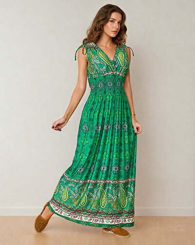 Royalfashion Damen Print Midikleid