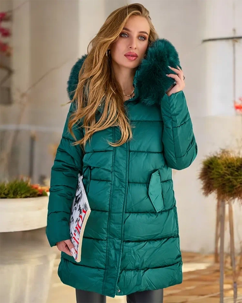 Жіноча стьобана зимова куртка Royalfashion