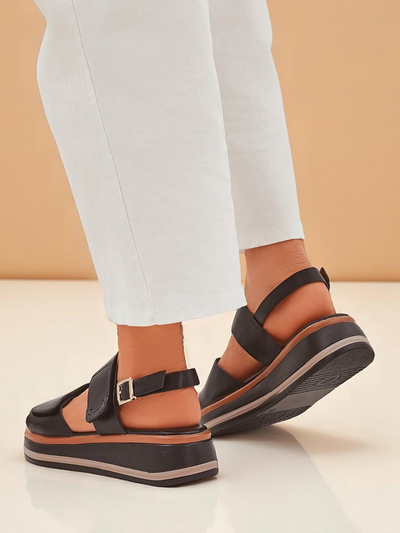 Royalfashion Damensandalen mit dickerer Sohle Tulipp