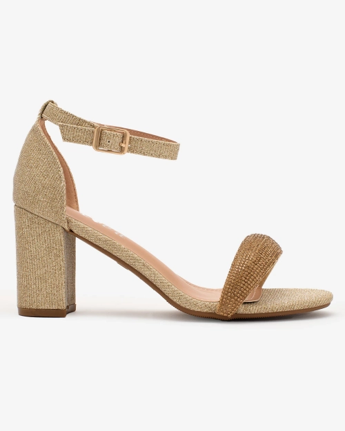 OUTLET Royalfashion Жіночі босоніжки на шпильці Ariefi блискучого золота