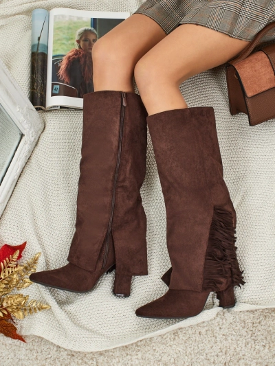 Damenstiefel aus Öko-Wildleder mit Schaft Rimolea