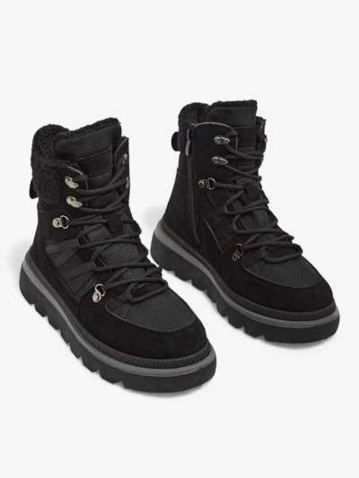 Damenstiefeletten Aurora Schwarz Leder Elegant für den Herbst