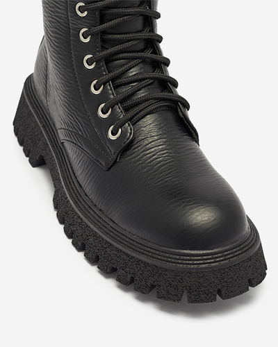 Schwarzer Damenstiefel mit Goldkette Azerik - Schuhe