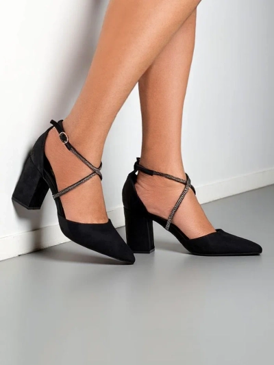 Royalfashion Damen Pumps aus ökologischer Wildleder mit Riemen Eurole